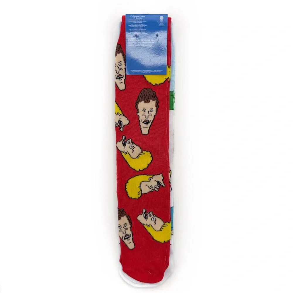 Beavis and Butt-Head Butthead Crew Socks Mens Womens MTV 90s Fun Gift NWT New